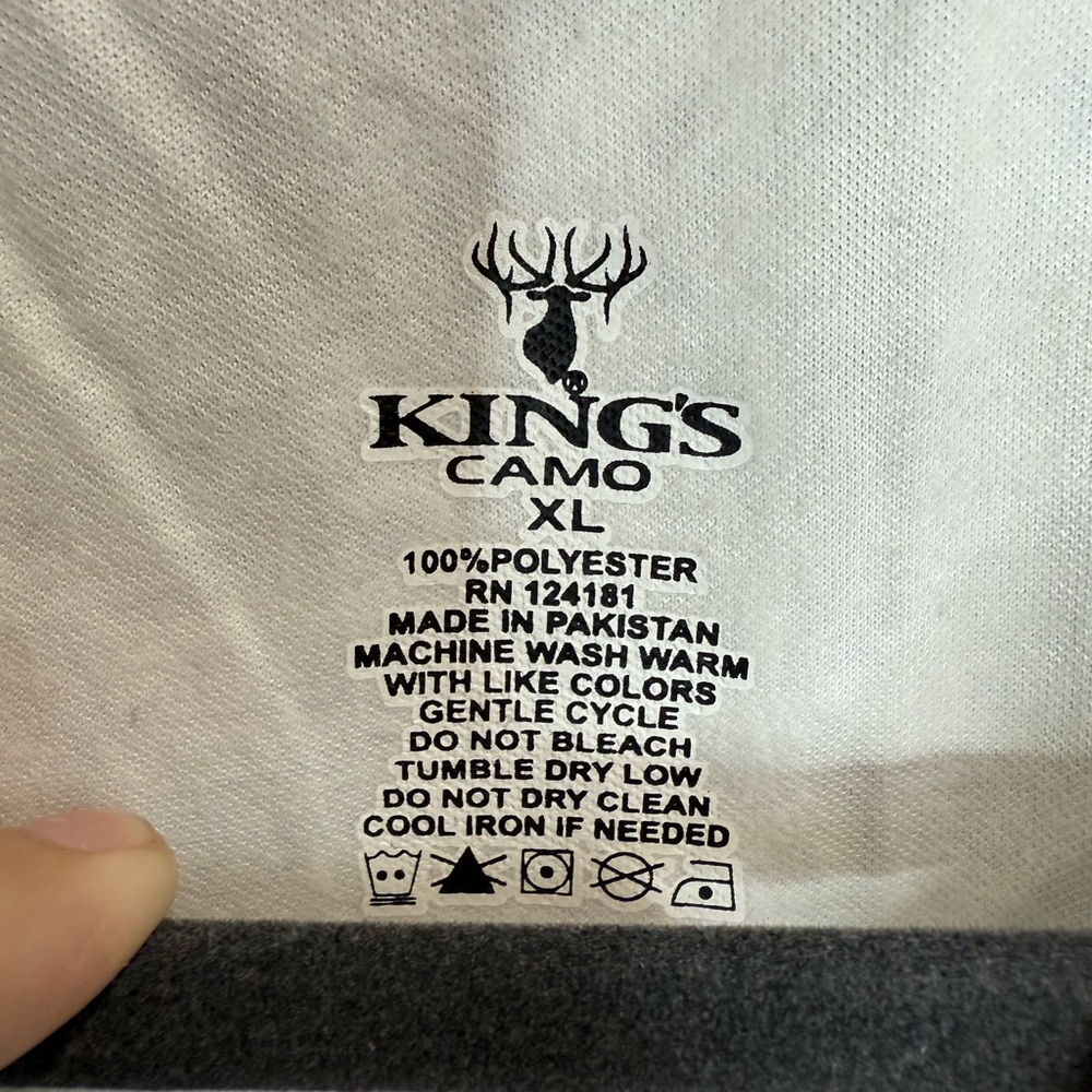 King's Camo KC1 1/4 Zip Pullover in Woodland Shadow camouflage size XL - Picture 6 of 6